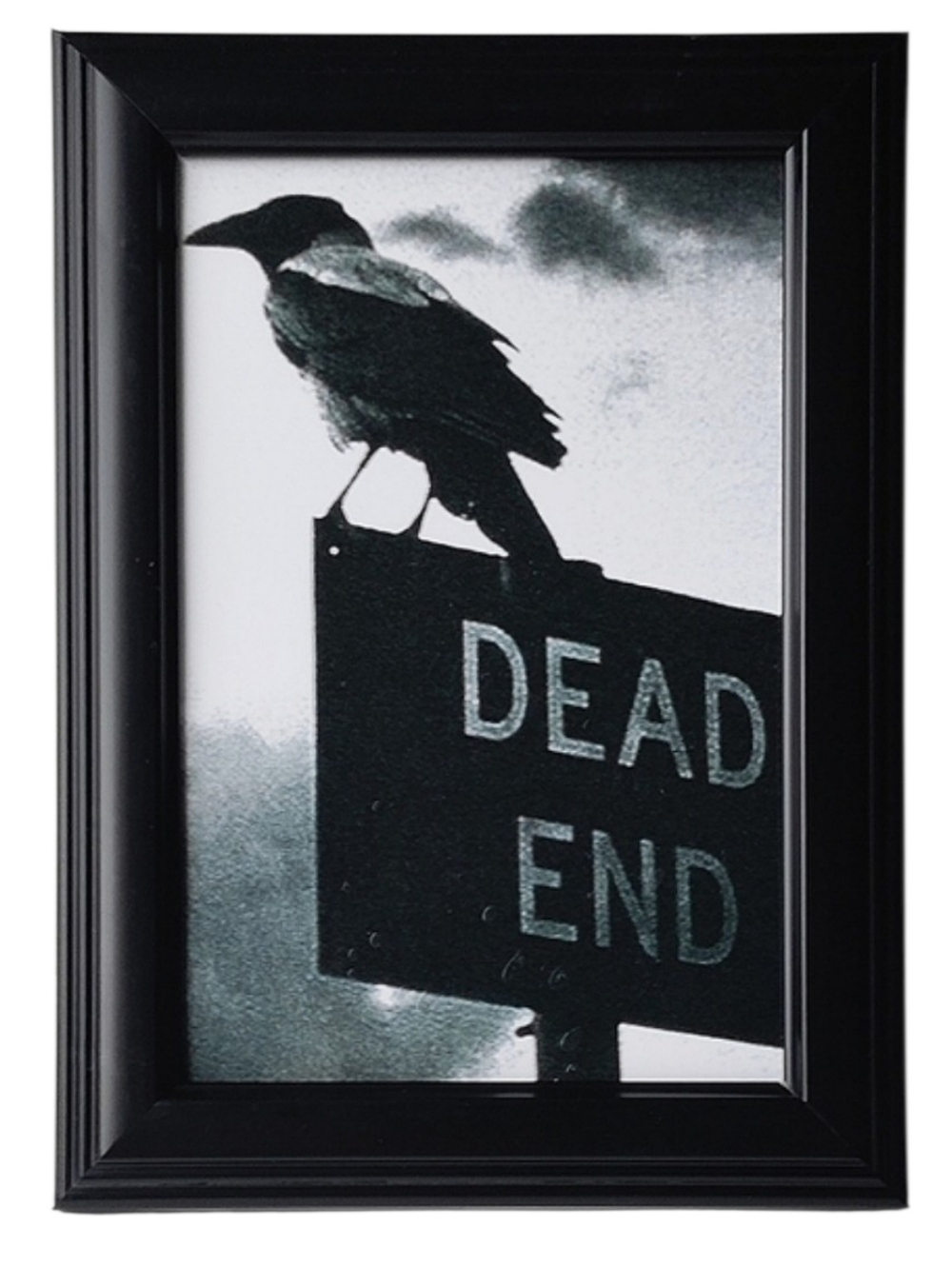 Dead dead Street road framed photo print of black raven on sign gothic Halloween